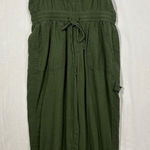 No Boundaries  Jumper Overalls Womens M (7-9) Olive Linen Blend Boho Festival Y2K Photo 0