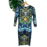 Topshop  Jewel Tone Snake Print Long Sleeve Midi Dress Photo 4