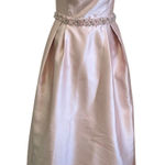 Cachet Satin Evening Gown Formal Dress With Pockets Flawed Womens Size 10 Pink Photo 0