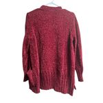 Seven7  Red Burgundy Chenille Cardigan Soft Pockets Size Small Photo 7