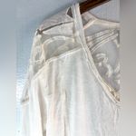 Free People  M Boho Lace Trim V-Neck Long Sleeved Top in Off-White Photo 5