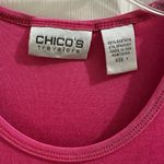 Chico's Chico‘s Travelers Bright Pink Stretch Knit Cap Sleeve Top 1 Medium Vintage Y2K Photo 4