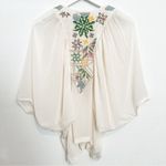 Anthropologie Tanvi Kedia Beaded Sequins Relaxed Blouse Top Cream Size Medium Photo 7