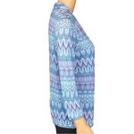 Chico's CHICO’S blue/purple/silver metallic open lightweight cardigan. Size “0”=Small/4. Photo 2