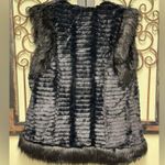 Selfie Couture black faux fur button vest Size M Photo 2