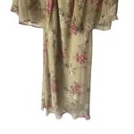 Virgo Petite M Vintage 90s Green Floral Chiffon Church Feminine Maxi Dress Size M Photo 4