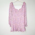 Likely  Womens Lyssa Mini Dress Floral Ruffled Long Puff Sleeve Lined Pink Size 4 Photo 2