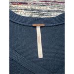 Free People  Navy Blue Criss Cross Tunic Sweater Side Slit Women's size S Photo 5