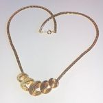 Vintage Gold Tone Chunky Boho Retro Pendant Necklace Photo 1