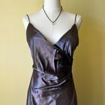 Vintage 90s Laundry by Shelli Segal Plum Satin Slip Gown Bias Cut Maxi Dress 8 Purple Photo 8
