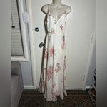 Lulu's White and Pink Floral Maxi Dress Size M Photo 6