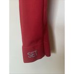 Set Active  Classic Red Ribbed Leggings Activewear Gym Yoga Pants Womens‎ Small Photo 1