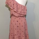 Mossimo Supply Co NWOT Pink One Shoulder Ruffle Crinkle Dress New Photo 3