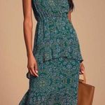 Lulus Green Paisley Cocktail dress Photo 0