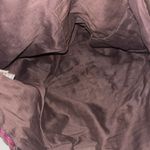 PURPLE/DEEP PINK BLACK COLORED STRAW LIKE BAG PINK BROWN BEADS ON CHAIN HANDLES Purple Photo 6