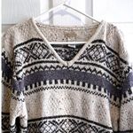 St. John St Johns Bay Womens 2X Fair Isle Snowflake V Neck Sweater Tan Grey Black VTG 80s Photo 1