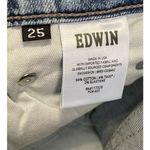 Edwin Bree Mid Rise Slim Skinny Denim Raw Hem Jean in Cosmic Size 25 x 26 NWT Blue Photo 7
