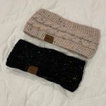 Chunky Knit Headbands in Black and Cream Photo 0