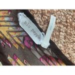 Blu Pepper Sheer Boho Blouse Top S Multicolor Chevron Long Sleeve Lightweight Photo 1