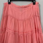 Rampage Vintage Y2K  Tiered Full Midi Skirt Size 9 Coral Sheer Ruffle Lined Retro Photo 4