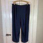 Talbots Woman Petite 18W Navy Blue Pleated Pants Elastic Waist Church Office Photo 1