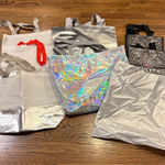 Athleta  BUNDLE of Silver and Holographic shopping bag Tote Collection, 7 Photo 0