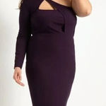 Eloquii  Asymmetric Fitted Midi Sweater Dress in purple, size 18/20‎ Photo 0
