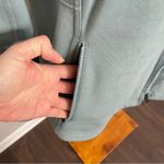 Athleta Moto Jacket Sweatshirt Knit Fleece Lined Zipper Pockets Minimalist Green Photo 3