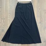 St. John  Evening 100% Silk Pleated Detail Layered Maxi Skirt in Black Medium Photo 5