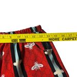 Womens Bee Print‎ Pajama Set Short Sleeve Top & Ruffle Shorts Loungewear** Red Photo 9