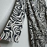 H&M  Women's Mini Faux Wrap Dress Medium Front Slit L/S Swirl Pattern Hippie Photo 2