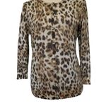 Joseph A Leopard Glitter Cardigan Womens Sweater Sz L Y2K Crystal Bling Glam Photo 0