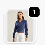 Women's Blue Satin Top Size undefined Photo 1