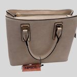 Rosani Cream Faux Leather Structured Satchel Tote Handbag Purse 10" x 13" x 5 " Tan Photo 5
