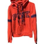 PINK - Victoria's Secret Victoria’s Secret PINK Women’s Sz M Orange Red Jacket Half Zip Pullover Sweater Photo 6