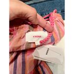 XIRENA Esme Stripe Cotton Dress In Citrus Melange Tie Straps Pockets Large NWT Pink Photo 6