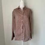 J. McLaughlin  light brown linen button down top size M Photo 1