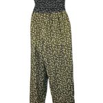 B.O.G. Collective Women's Size Medium Floral Smocked Flared Boho Jumpsuit Green Photo 3