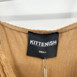 Kittenish NWT Womens Terry Cloth Tie Strap Ribbed Knit Mini Dress Size S Brown Photo 3