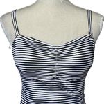 Soma  Bandeau Tankini Swim Top Women’s Size 34B Striped Convertible Straps Ruched Photo 4