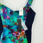Black Halo dress 12 blue floral watercolor sweetheart sleeveless sheath NEW Photo 6