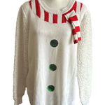 No Comment  NY-LA White Snowman Sweater XL Photo 0