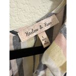 Harlow & Rose Dress Size Large Womens Cotton Linen Blend Sleeveless Striped Belt Blue Photo 2