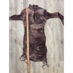 Akira  Tie Dye Ruched Mock Neck Keyhole Long Sleeve Mini Dress M Photo 6