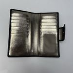 Fossil  Logan Tab Clutch Wallet Black Gold Metallic Shiny Interior Leather Photo 7