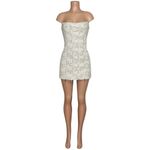 With Jean WITH JÉAN Mirabel Corset Mini Dress, White Lace, Medium Photo 8