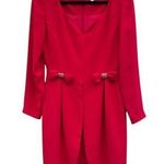 Albert Nipon Vintage Red Rhinestone Bow Evening Cocktail Holiday Dress As Is 8 Photo 0