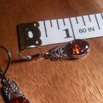 Simulated Red Diamond Stainless Steel Lever Back Earrings Photo 6