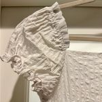 SheIn LWD White Textured Mini Dress Ties in front off or on shoulder Dainty Photo 8