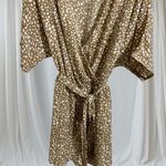 PRETTYGARDEN Brown Polka Dot Wrap Romper Photo 1